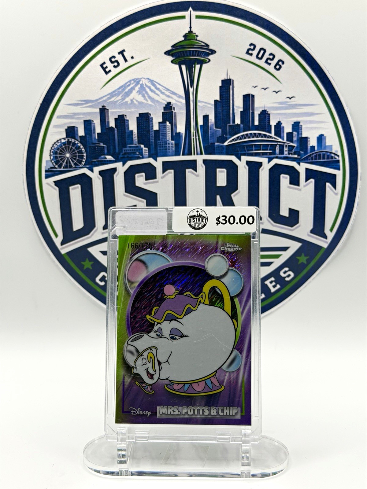 Topps 2024 Topps Chrome Disney 100 Mrs. Potts & Chip #38 Serial /75 Topps 2024 Topps Chrome Disney 100 Mrs. Potts & Chip #38 Serial /75