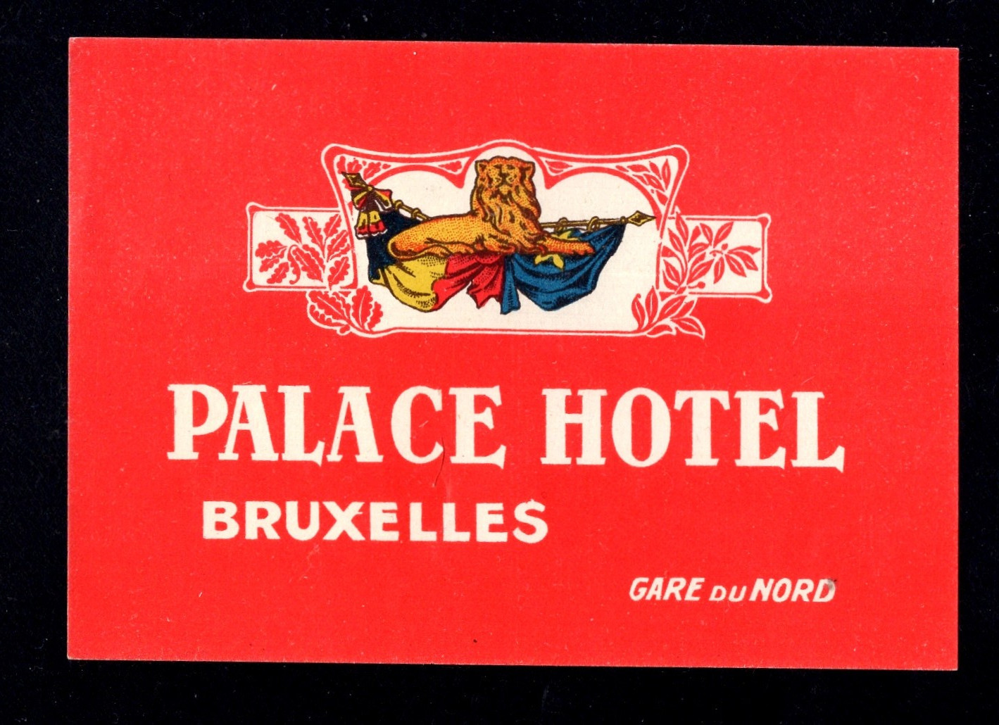 Vintage  PALACE   HOTEL    Luggage Label , Bruxelles  mint