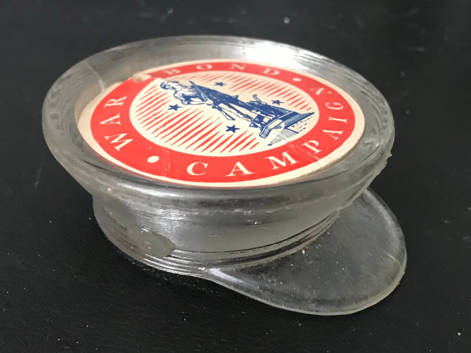 GENERAL MACARTHUR Military Style Hat – Glass Candy Container – World War II