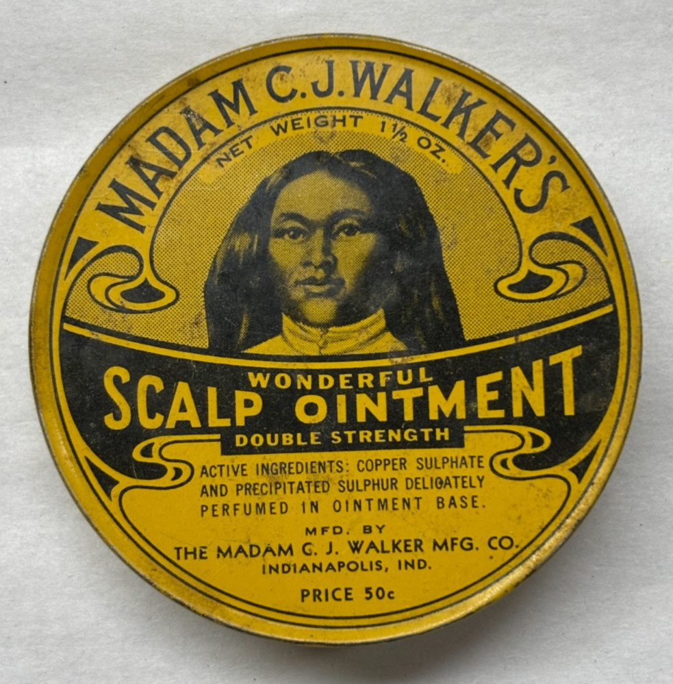 Antique Madam C.J. Walker s Wonderful Scalp Ointment Double Strength Tin Antique Madam C.J. Walker s Wonderful Scalp Ointment Double Strength Tin