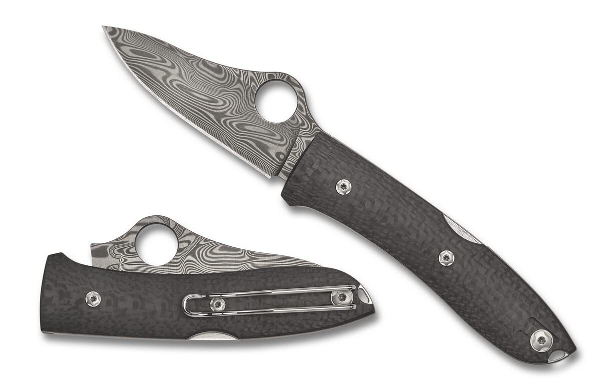 Spyderco C255CFPD SpyOpera Carbon Fiber Damasteel-Thor Sprint Spyderco C255CFPD SpyOpera Carbon Fiber Damasteel-Thor Sprint