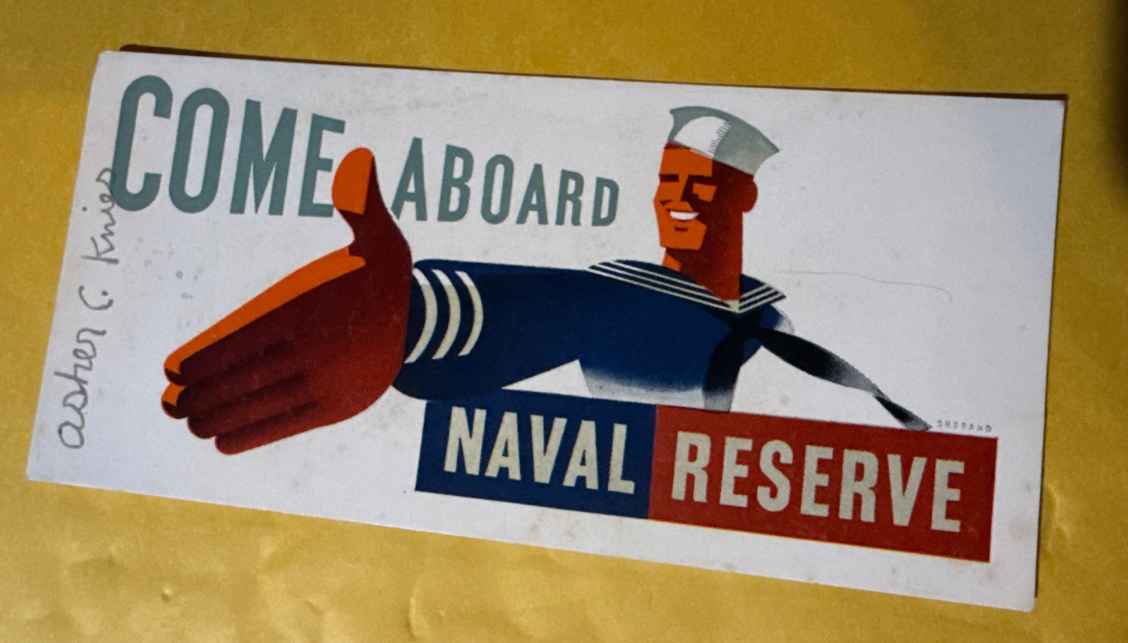 Come Aboard/ Naval Reserve 1940’s Ink Blotter