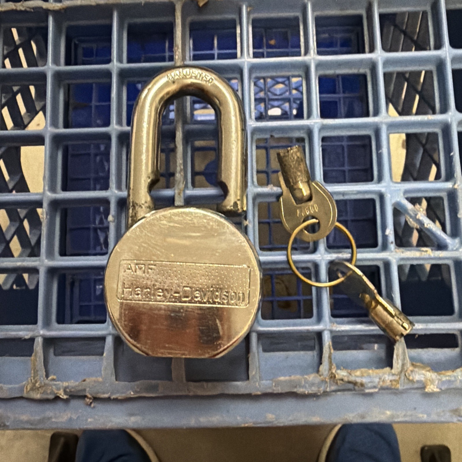 Harley-Davidson AMF HARDENED Vintage Padlock With Original Keys (2)- Works Great Harley-Davidson AMF HARDENED Vintage Padlock With Original Keys (2)- Works Great