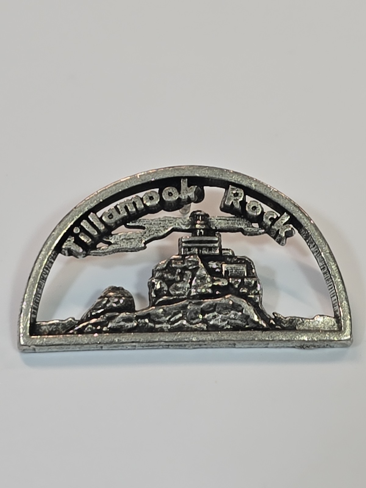 Tillamook Rock Travel Souvenir Lapel Pin Oregon Deactivated Lighthouse Cut-Out