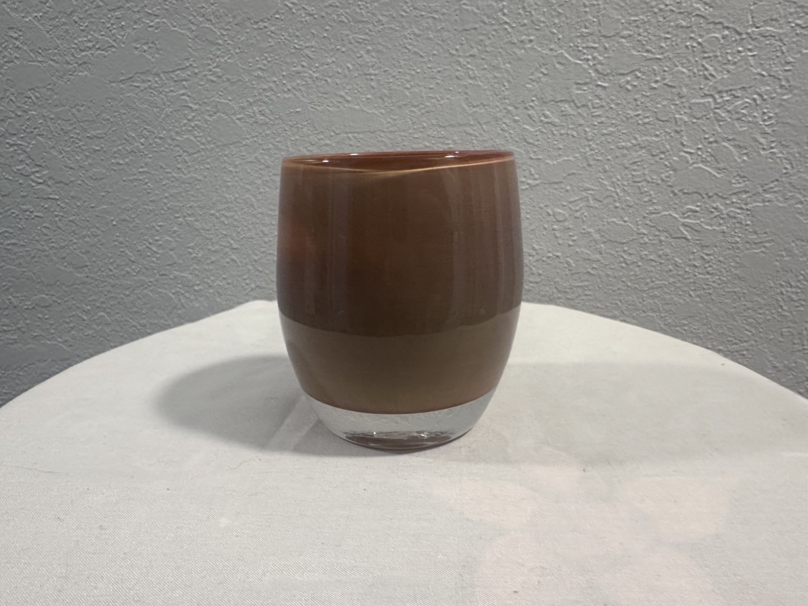 Jane’s Caramel Glassybaby Pre-Trisk Handblown Art Glass Candle Holders Striped