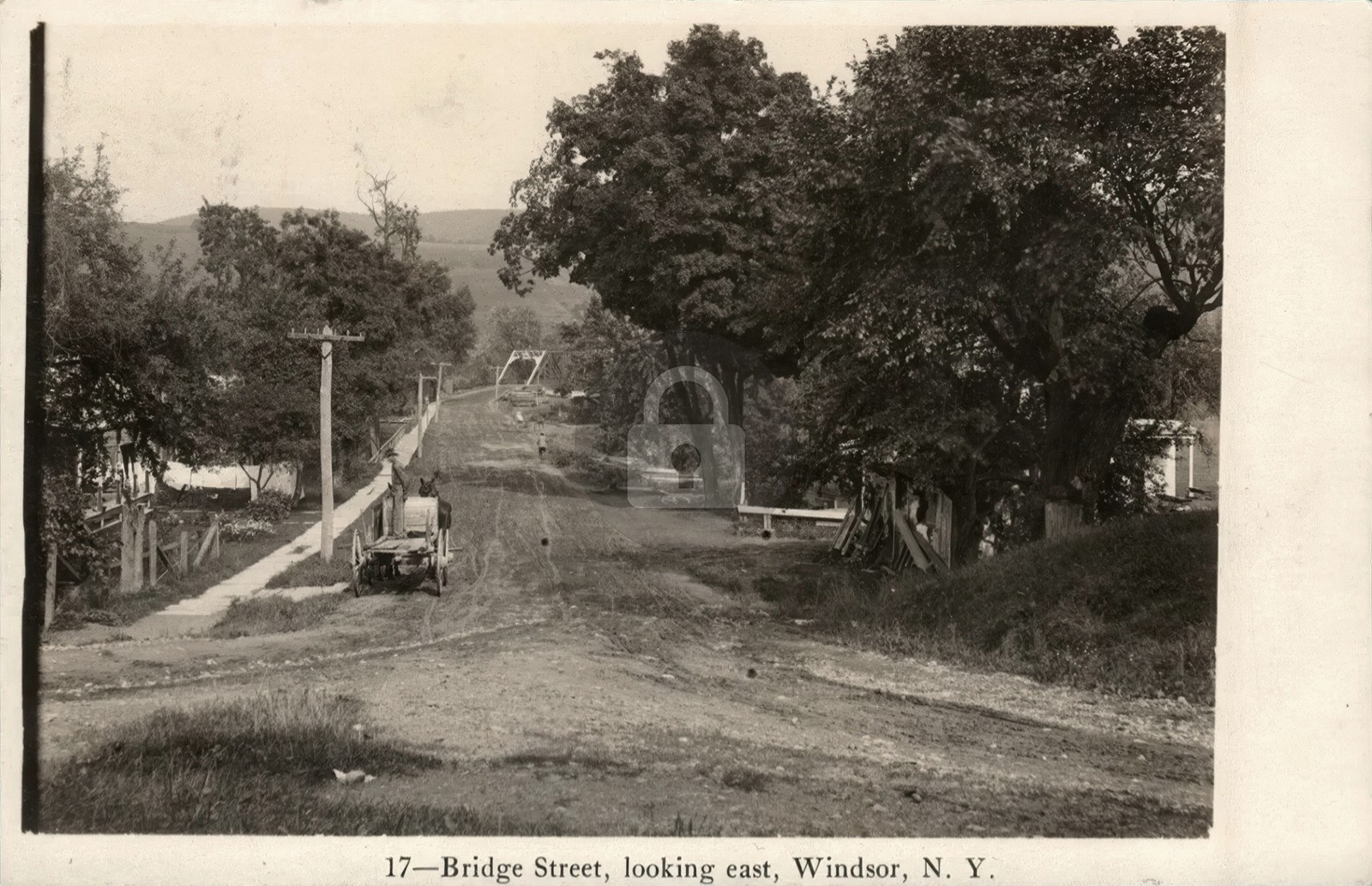 Windsor NY Bridge Street Looking East RPPC Photo Postcard COPY Windsor NY Bridge Street Looking East RPPC Photo Postcard COPY