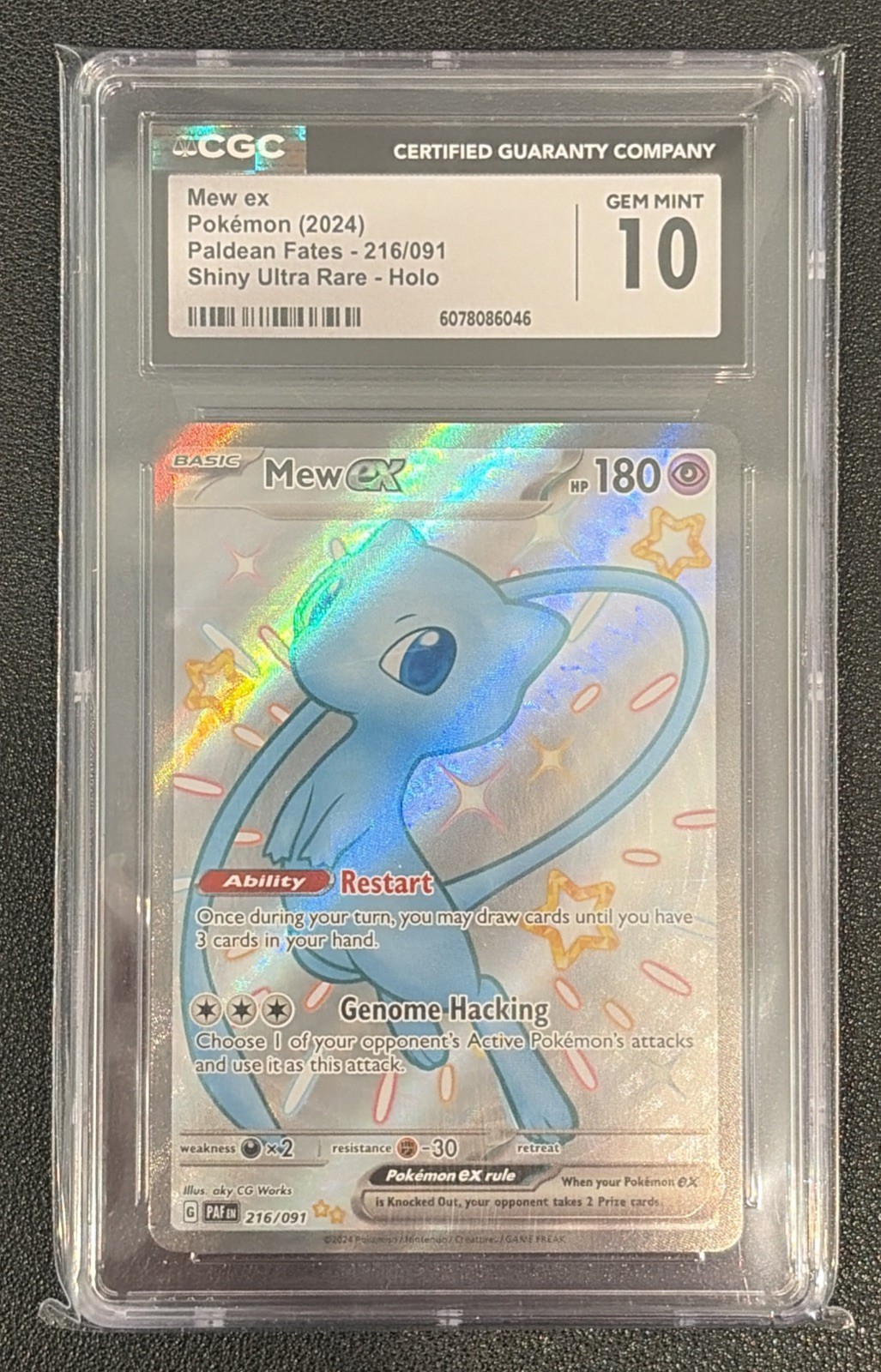 POKEMON PALDEAN FATES - MEW ex SHINY ULTRA RARE 216/091 - CGC 10 GEM MINT ENG POKEMON PALDEAN FATES - MEW ex SHINY ULTRA RARE 216/091 - CGC 10 GEM MINT ENG