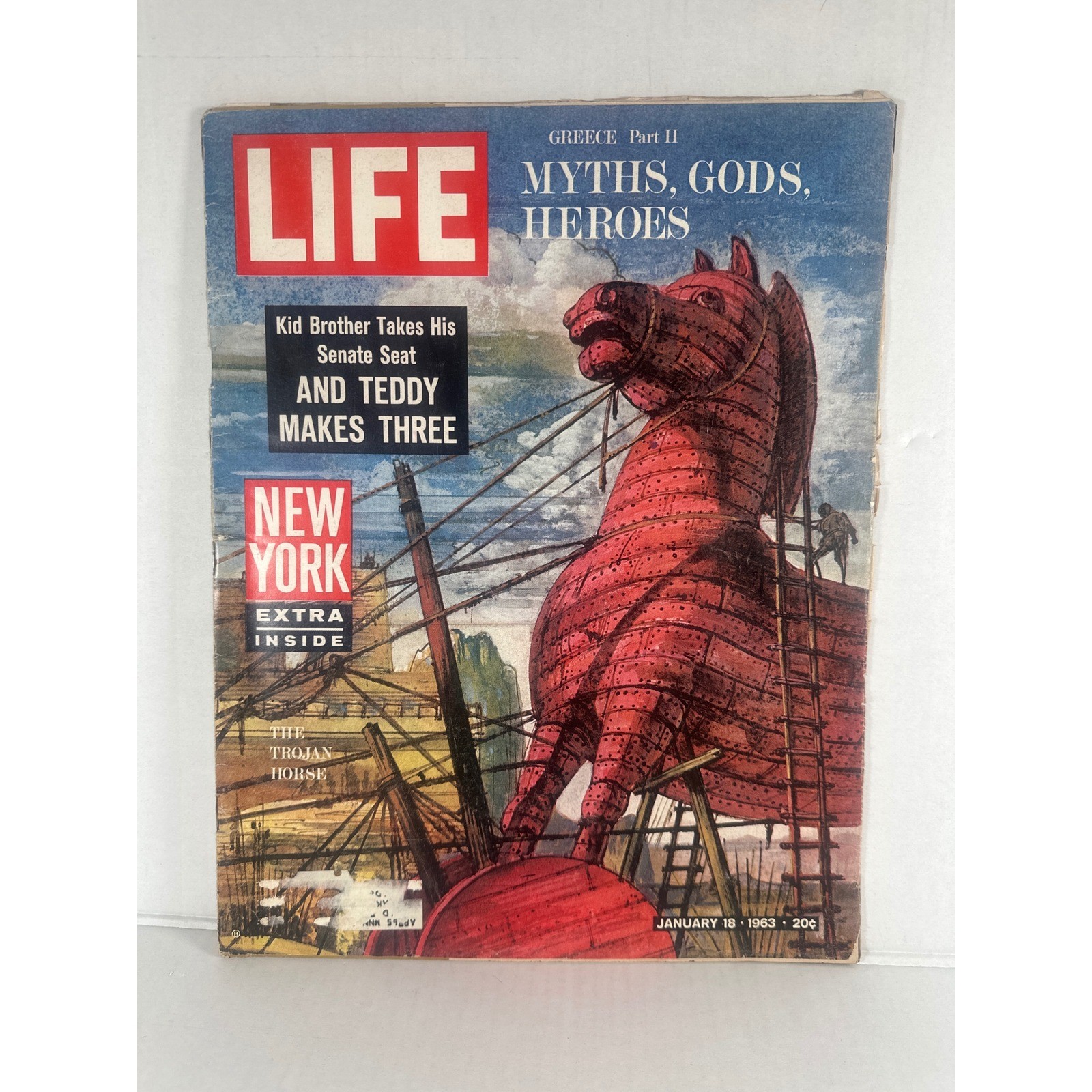 Vintage LIFE Magazine Jan 18 1963 Myths Gods Heroes Trojan Horse Teddy Kennedy