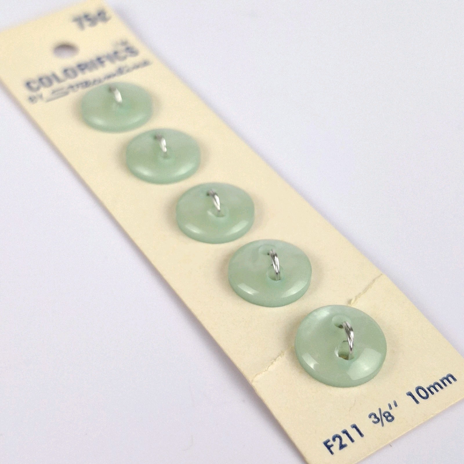 Vtg Colorifics By Streamline, 2 Hole Sew Through Pearlescent Plastic Buttons