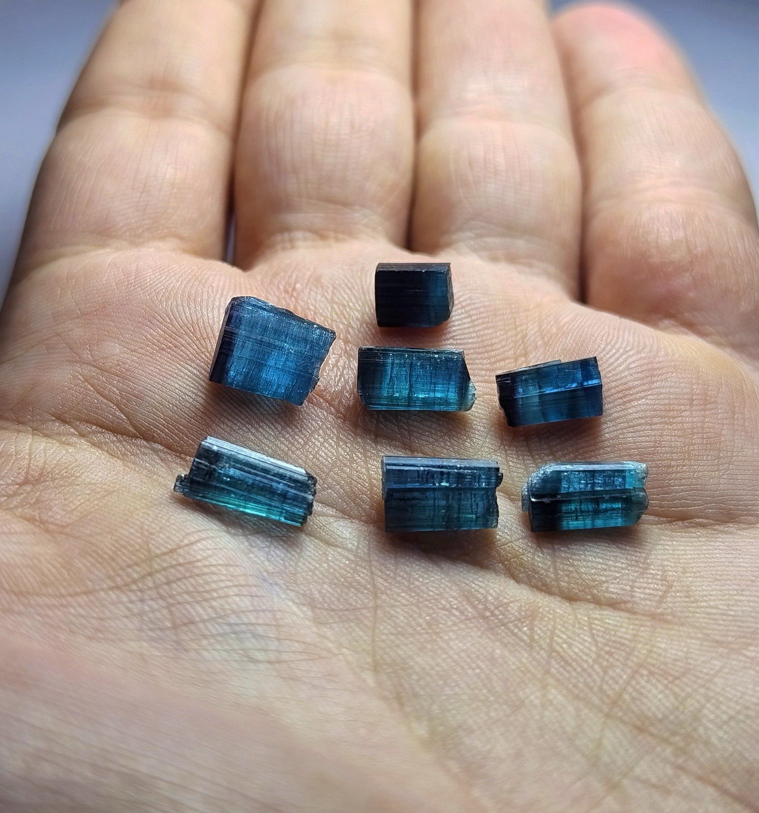 Tourmaline Dark Blue Cap Tourmaline Crystal Halloween Gift Stone Tourmaline Dark Blue Cap Tourmaline Crystal Halloween Gift Stone