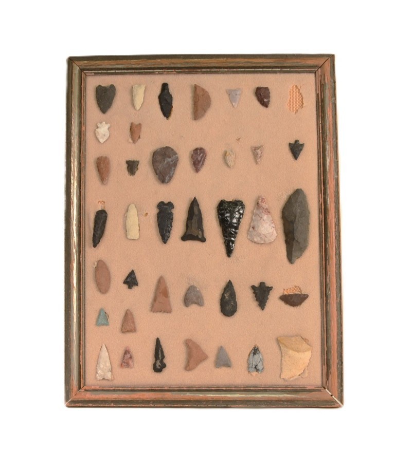 Frame of Early Man Stone Artifacts, SE Elko Nevada