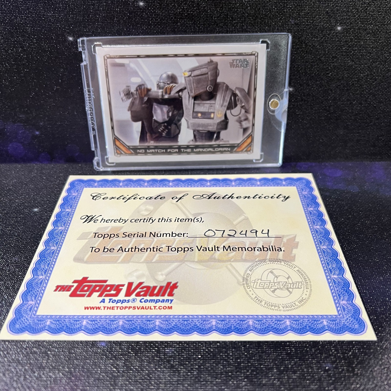 2020 Topps Vault Star Wars 1/1 The Mandalorian: No Match for the Mandalorian 2020 Topps Vault Star Wars 1/1 The Mandalorian: No Match for the Mandalorian