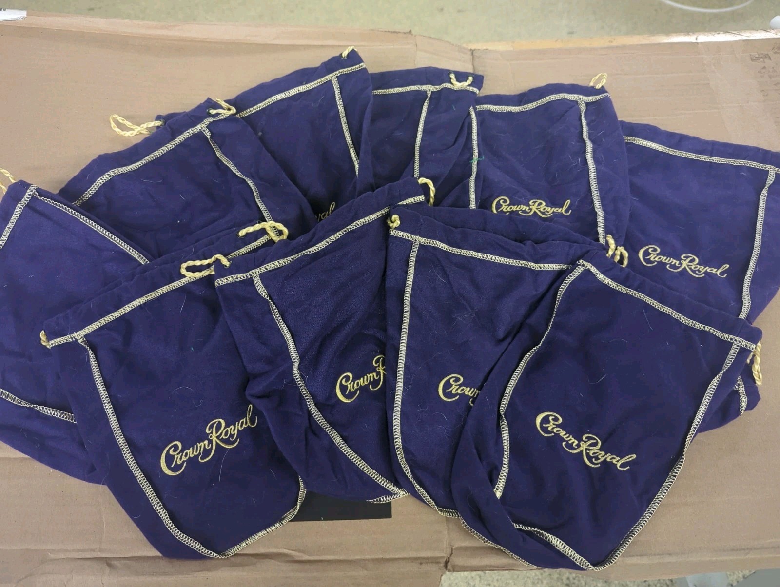 Lot Of 10 Crown Royale Drawstring Bags Purple Lot Of 10 Crown Royale Drawstring Bags Purple