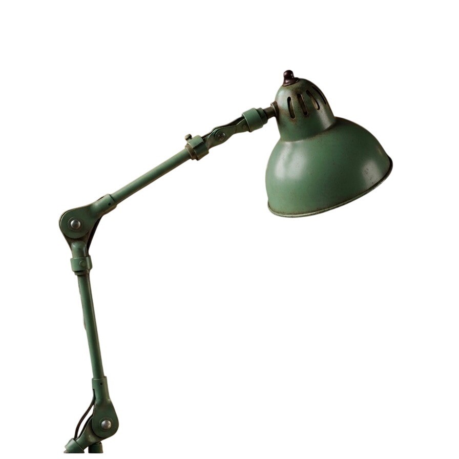 Vintage Fostoria Localite Industrial Lamp Model 55-VLX-701 Original Green Enamel