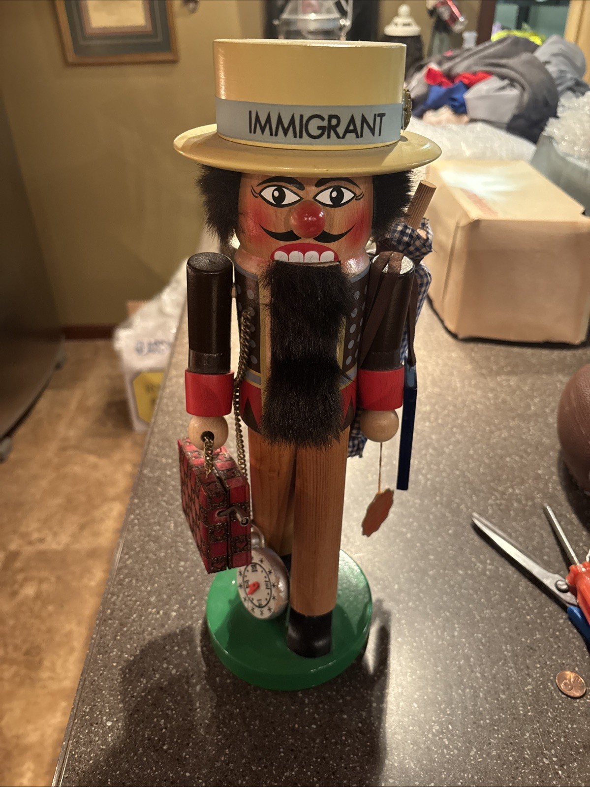 Vtg Steinbach Immigrant Nutcracker S740 West Germany Handmade Wood Holiday EUC