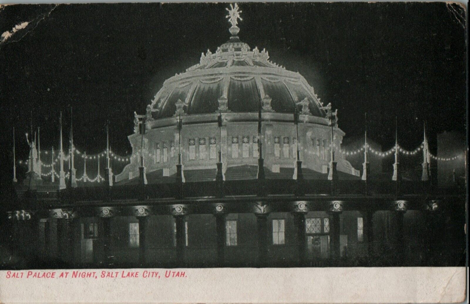 Vintage Postcard 1909 Salt Palace at Night, Salt Lake City, Utah (UT) Vintage Postcard 1909 Salt Palace at Night, Salt Lake City, Utah (UT)