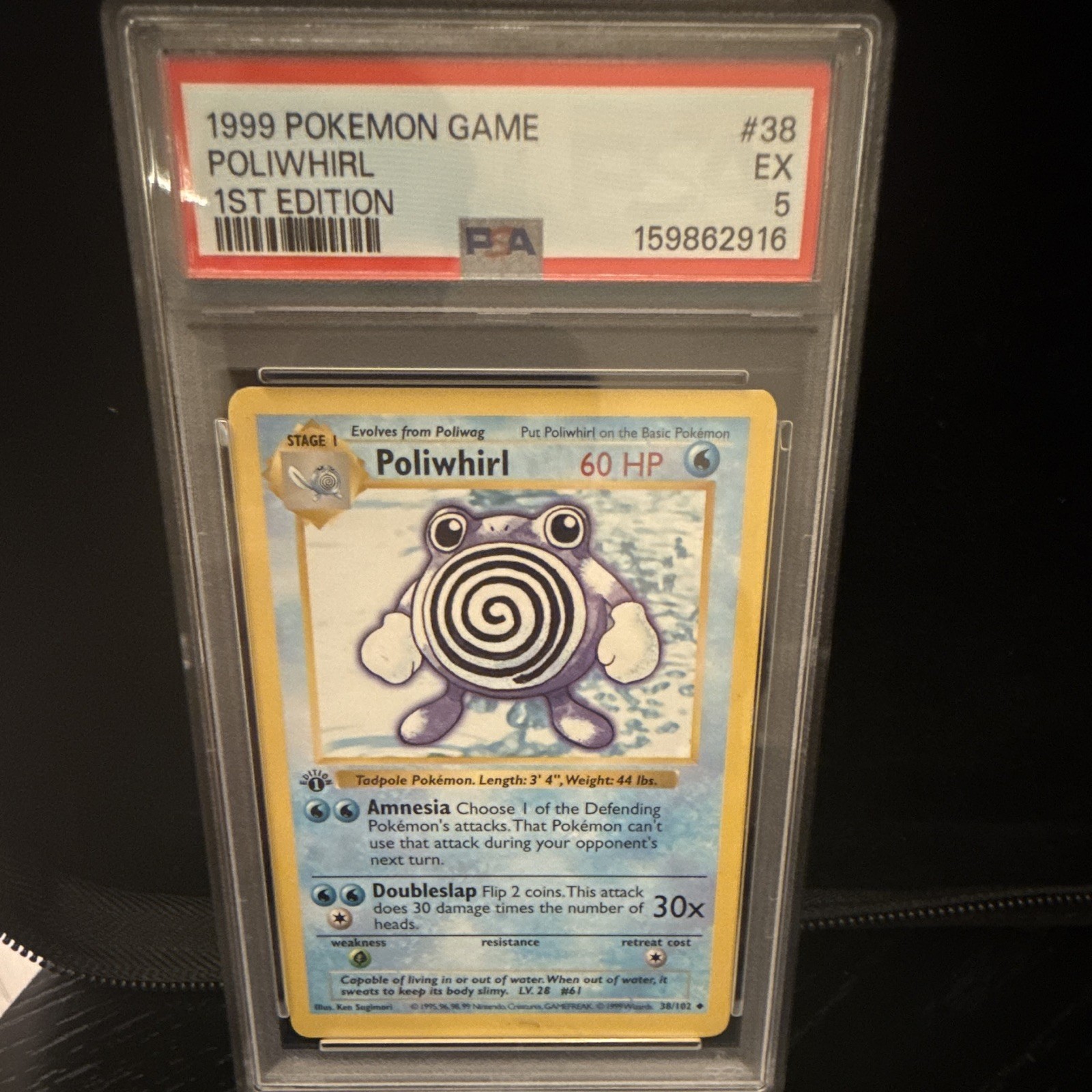 Pokémon 1999 Pokémon Game 1st Edition Poliwhirl 38/102 PSA 5 English Pokémon 1999 Pokémon Game 1st Edition Poliwhirl 38/102 PSA 5 English