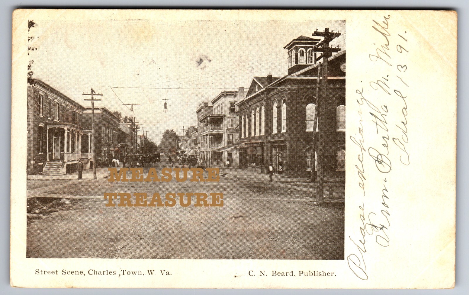 C.1905 CHARLES TOWN, WV STREET SCENE, C.N. BEARD Postcard P88 C.1905 CHARLES TOWN, WV STREET SCENE, C.N. BEARD Postcard P88