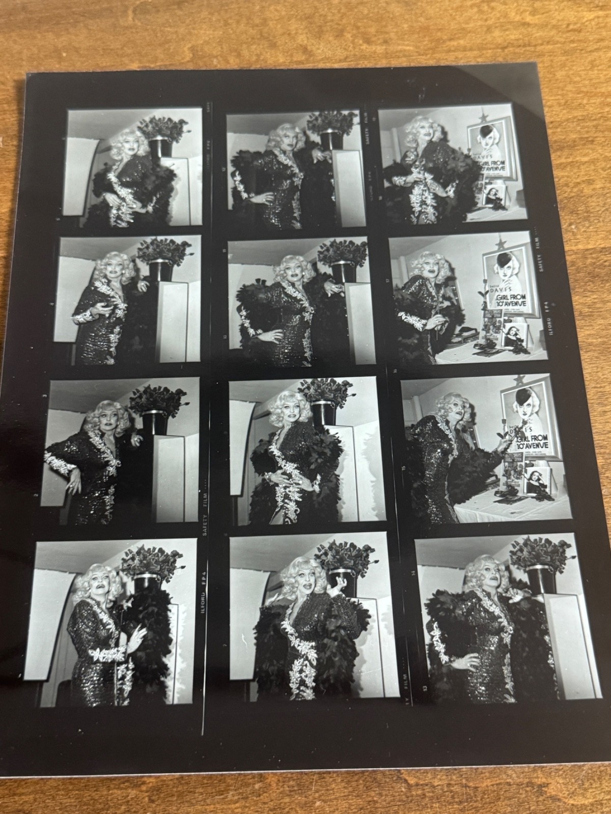 VINTAGE CHARLES PIERCE DRAG QUEEN PHOTO CONTACT SHEET BETTE DAVIS KASS ESTATE VINTAGE CHARLES PIERCE DRAG QUEEN PHOTO CONTACT SHEET BETTE DAVIS KASS ESTATE