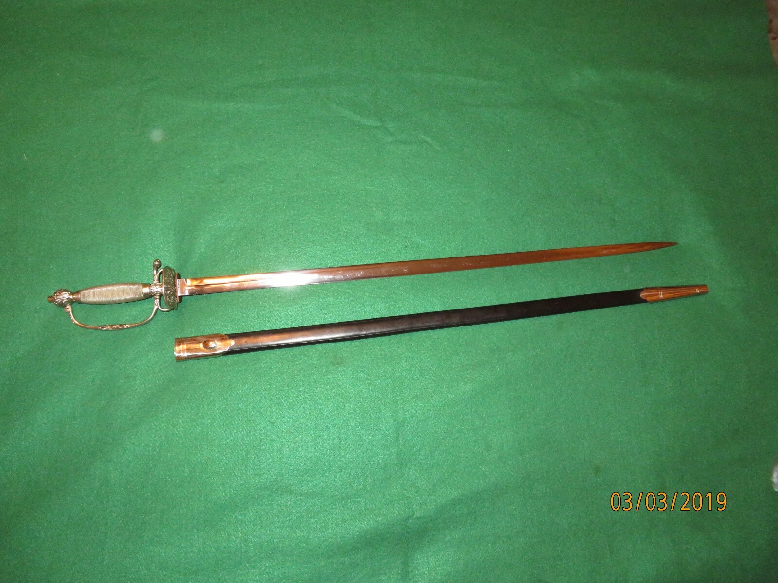 White Brass Williamsburg Sword F&I / Rev War White Brass Williamsburg Sword F&I / Rev War