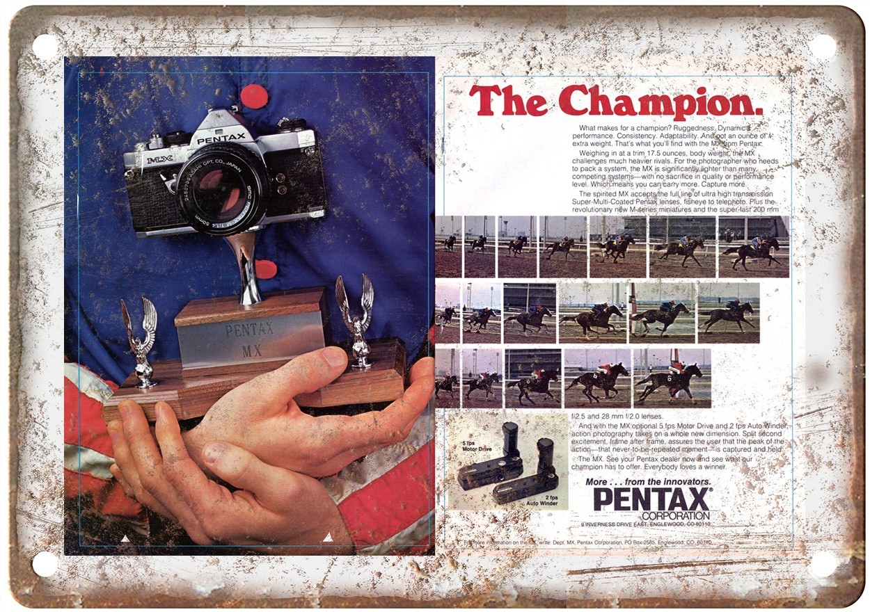 1978 Pentax Vintage Film Camera Advertisement Retro Look Metal Sign C1515 1978 Pentax Vintage Film Camera Advertisement Retro Look Metal Sign C1515