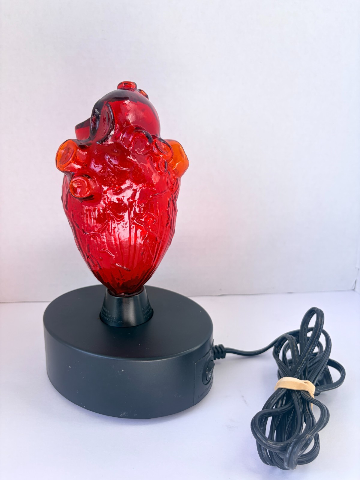 Rare 2003 LumiSource Anatomical Heart Electra Plasma Lamp Red Glass Working Rare 2003 LumiSource Anatomical Heart Electra Plasma Lamp Red Glass Working