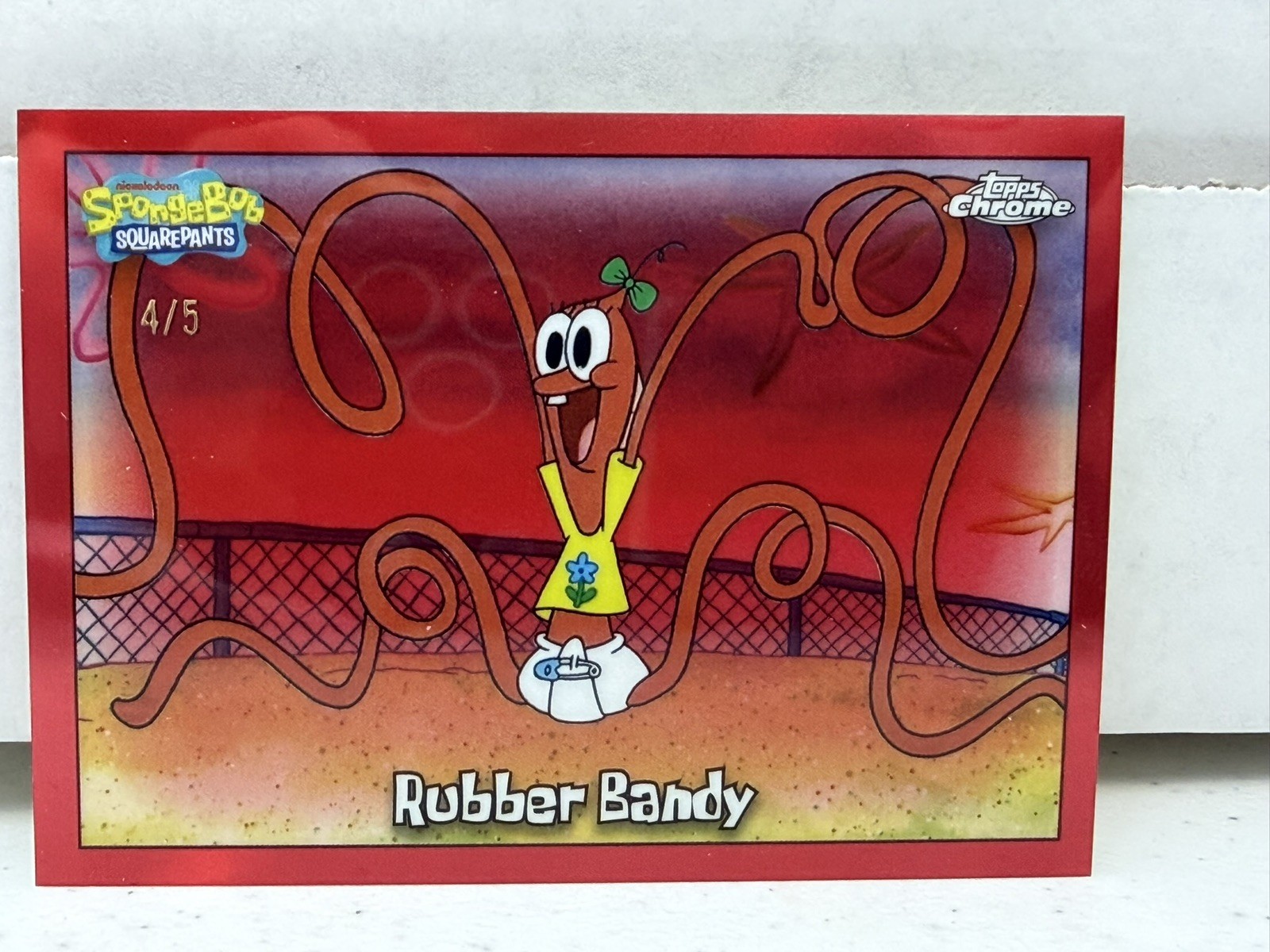 2025 Topps Chrome SpongeBob Squarepants #140 Rubber Bandy Red Refractor /5 2025 Topps Chrome SpongeBob Squarepants #140 Rubber Bandy Red Refractor /5