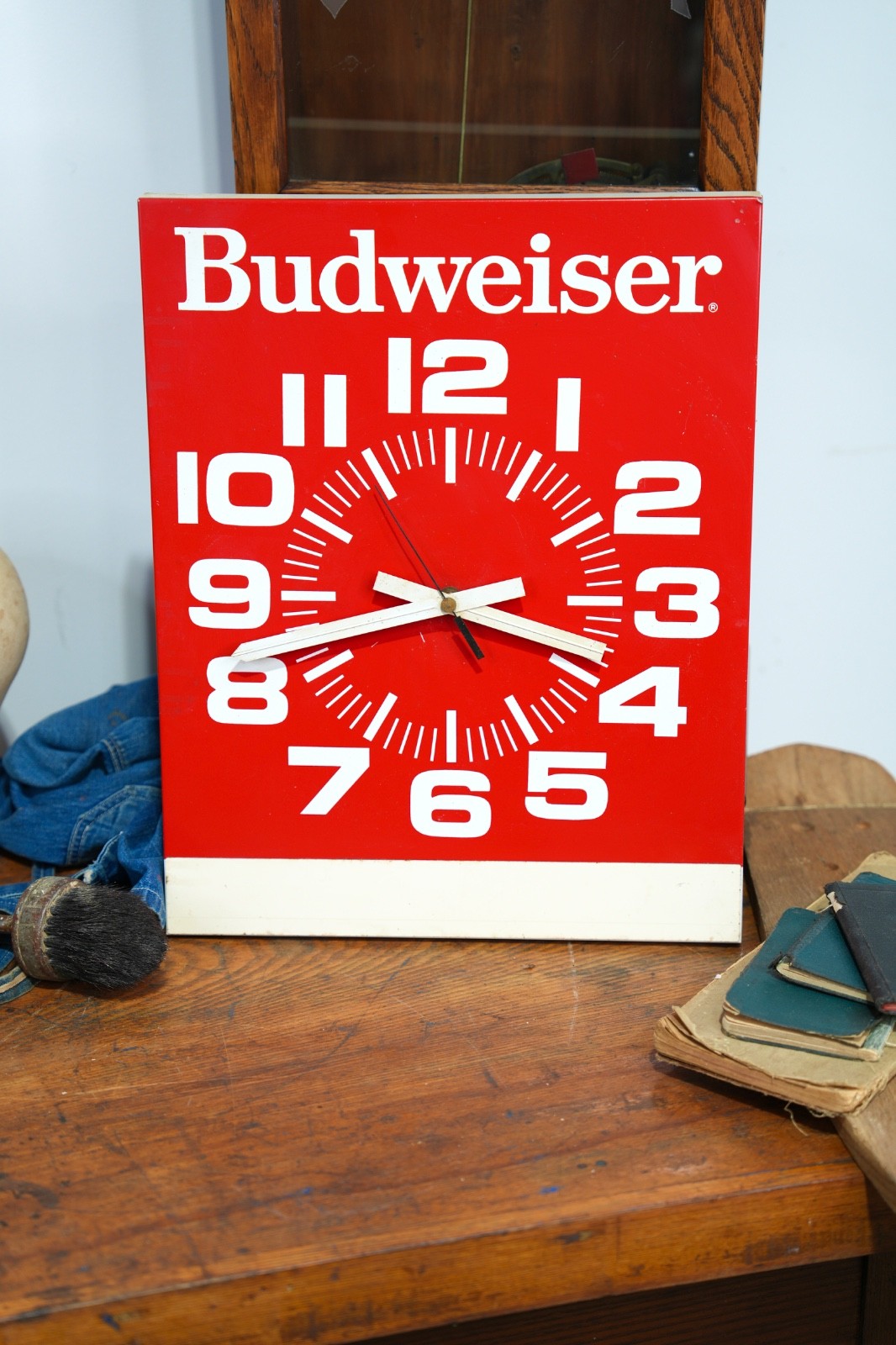 Vintage Budweiser Beer Bar Clock Metal Sign Advertising Store Display