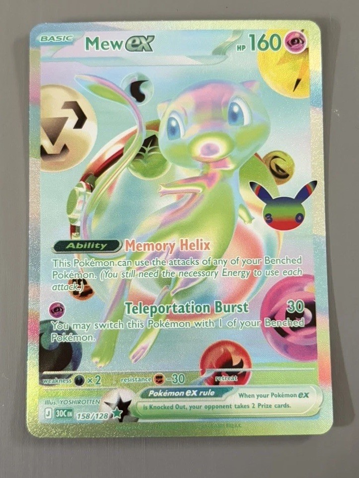 Pokemon Mew EX 158/128 Futuristic Rare NM/M Pack Fresh 30th Anniversary Pokemon Mew EX 158/128 Futuristic Rare NM/M Pack Fresh 30th Anniversary