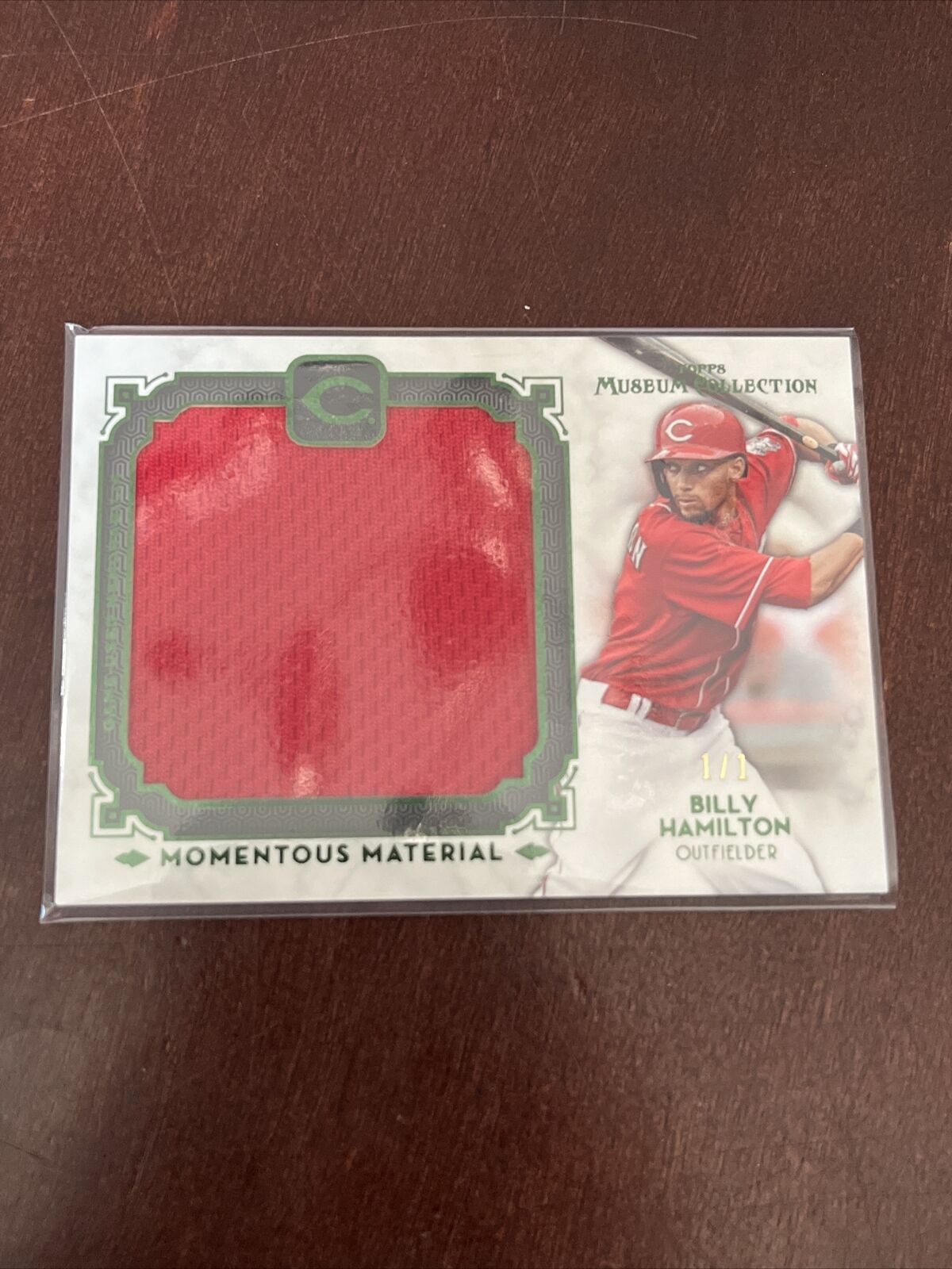 BILLY HAMILTON -2014 TOPPS MUSEUM COLLECTION MOMENTOUS MATERIAL JUMBO #1/1