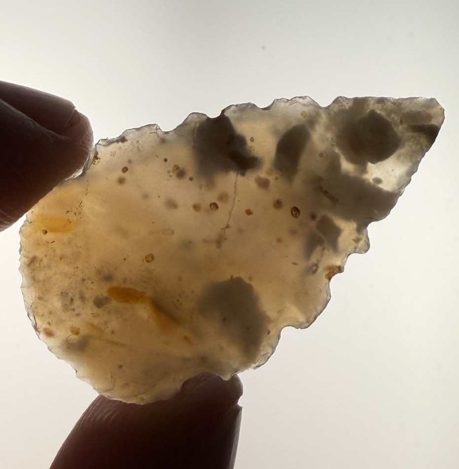 Translucent Arrowhead Florida 1.38” Authentic Artifact Translucent Arrowhead Florida 1.38” Authentic Artifact
