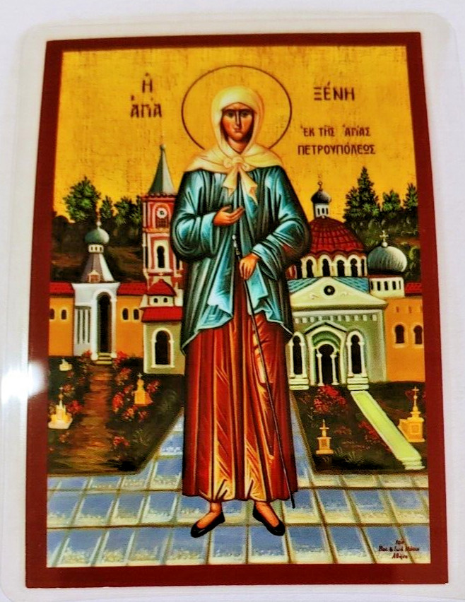 Saint Xenia of Saint Petersburg laminated icon Prayer Card Saint Xenia of Saint Petersburg laminated icon Prayer Card