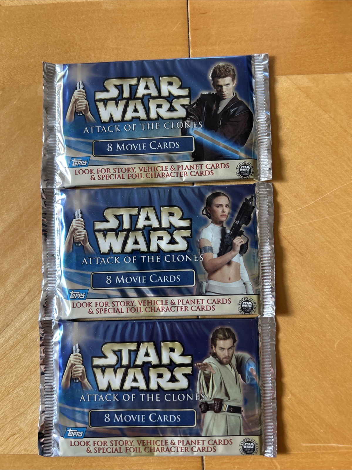 2002 Topps Star Wars Attack of the Clones Movie Cards 3 Sealed Packs 2002 Topps Star Wars Attack of the Clones Movie Cards 3 Sealed Packs