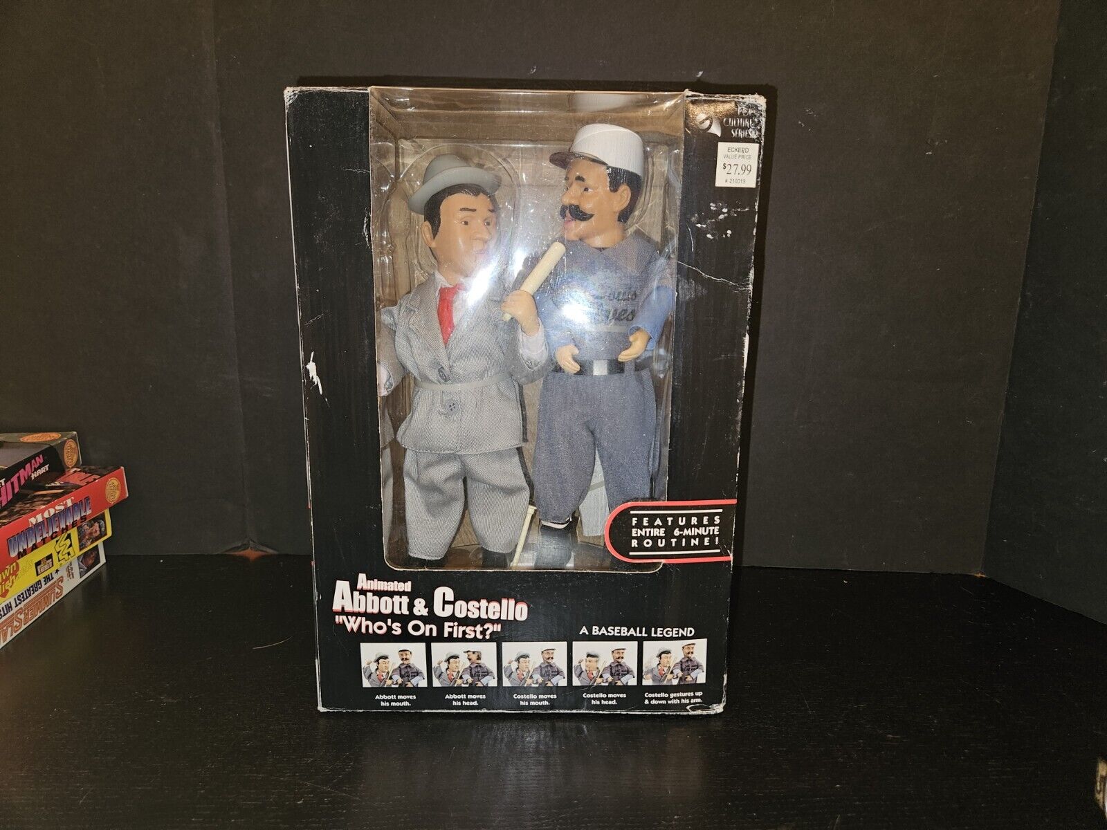 GEMMY Abbott & Costello Animated Who\'s On First Talking Figures 2002 WORKS GREAT