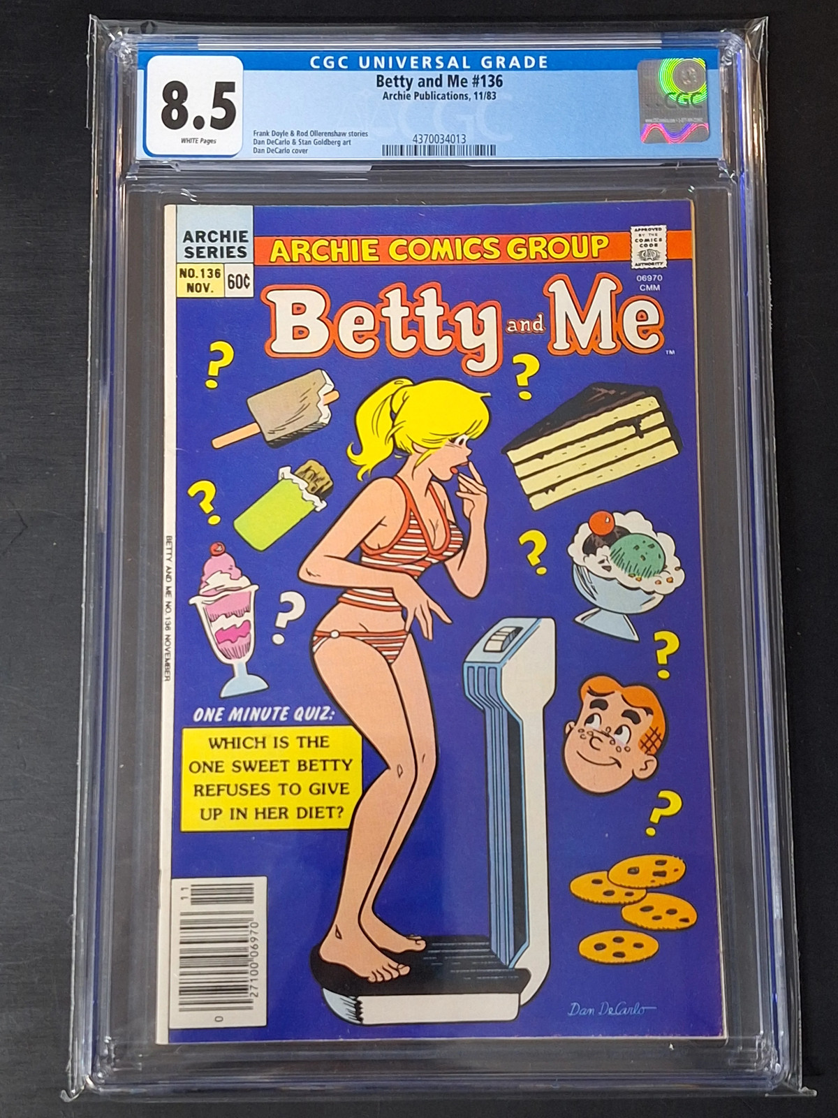 Betty and Me 136 Arich 1983 CGC 8.5 Controversial Weight Loss Issue Betty and Me 136 Arich 1983 CGC 8.5 Controversial Weight Loss Issue