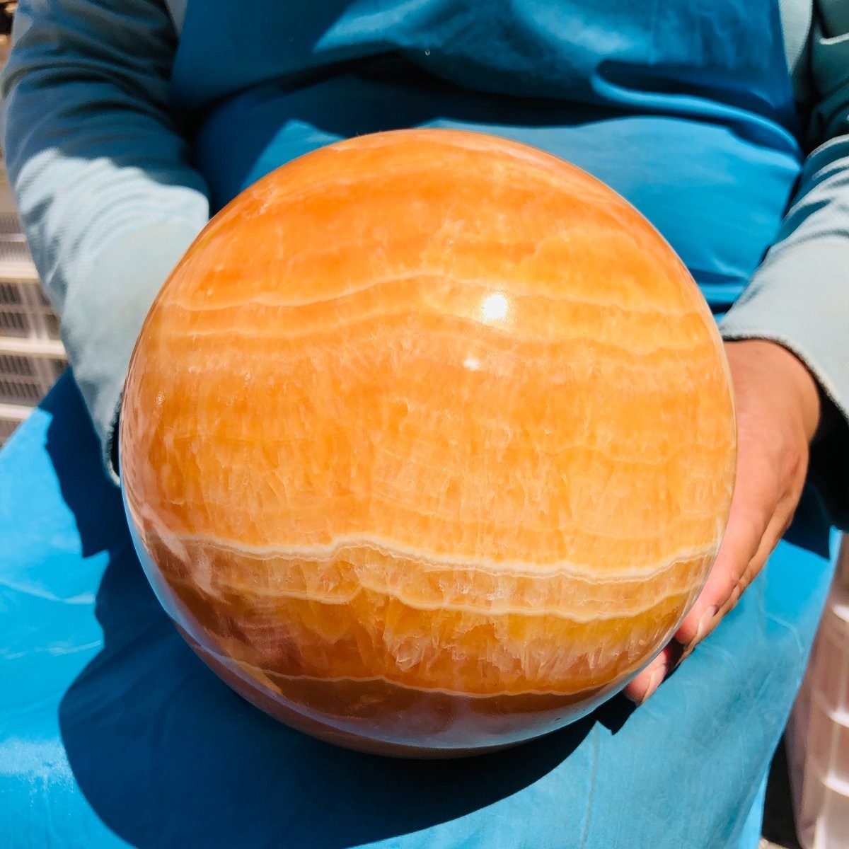 11.9 LB Natural Crystal Sphere Stunning Honey Tone Yellow Calcite Ball Healing 11.9 LB Natural Crystal Sphere Stunning Honey Tone Yellow Calcite Ball Healing