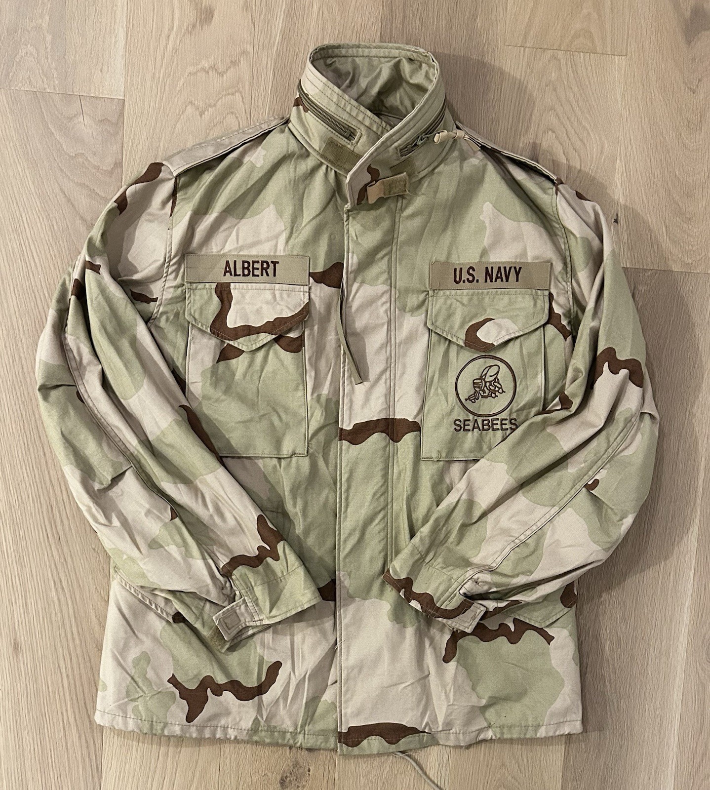 Vintage 2005 U.S. Navy Seabees Desert Camouflage DCU Field Jacket “Albert” Vintage 2005 U.S. Navy Seabees Desert Camouflage DCU Field Jacket “Albert”