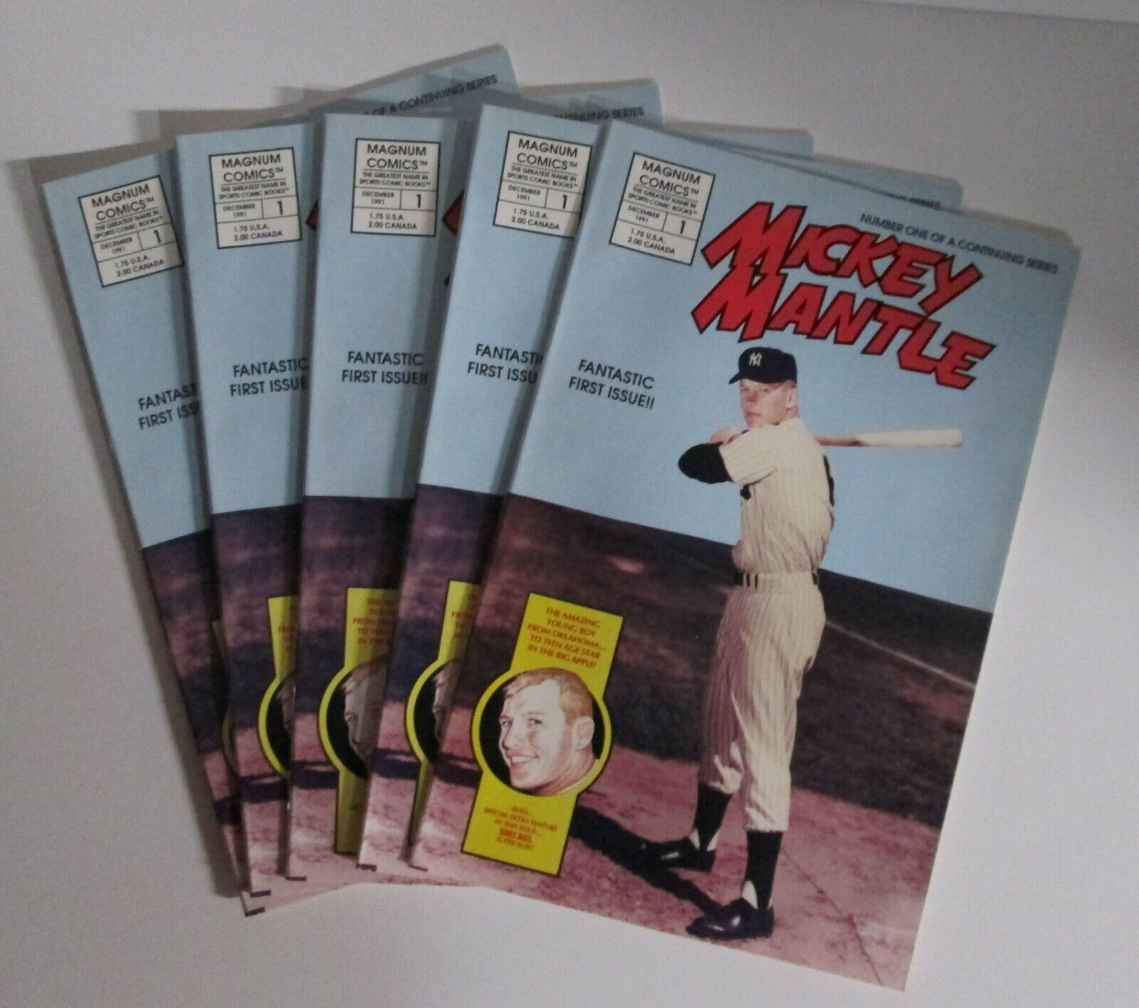 5-1991 Mickey Mantle Comic Books #1 Magnum 1st Issue Brand New New York Yankees