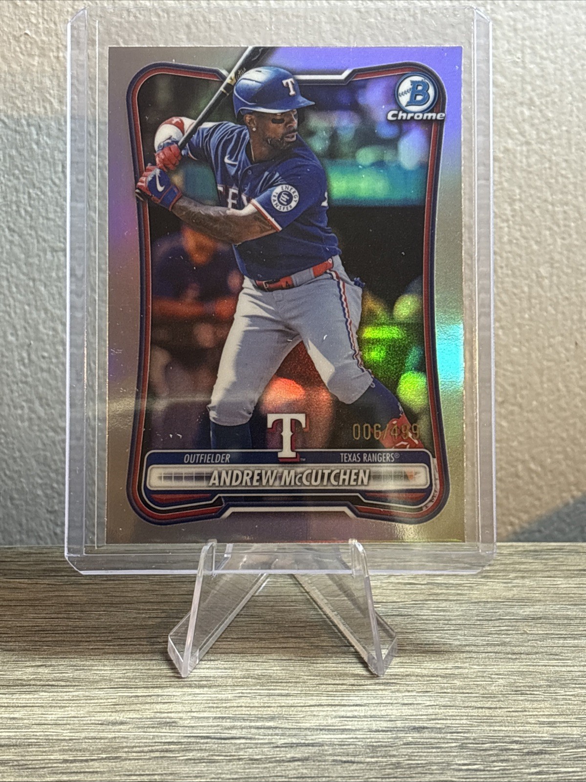 2026 Bowman Chrome Andrew McCutchen Refractor /499 #81 Rangers 006/499 2026 Bowman Chrome Andrew McCutchen Refractor /499 #81 Rangers 006/499