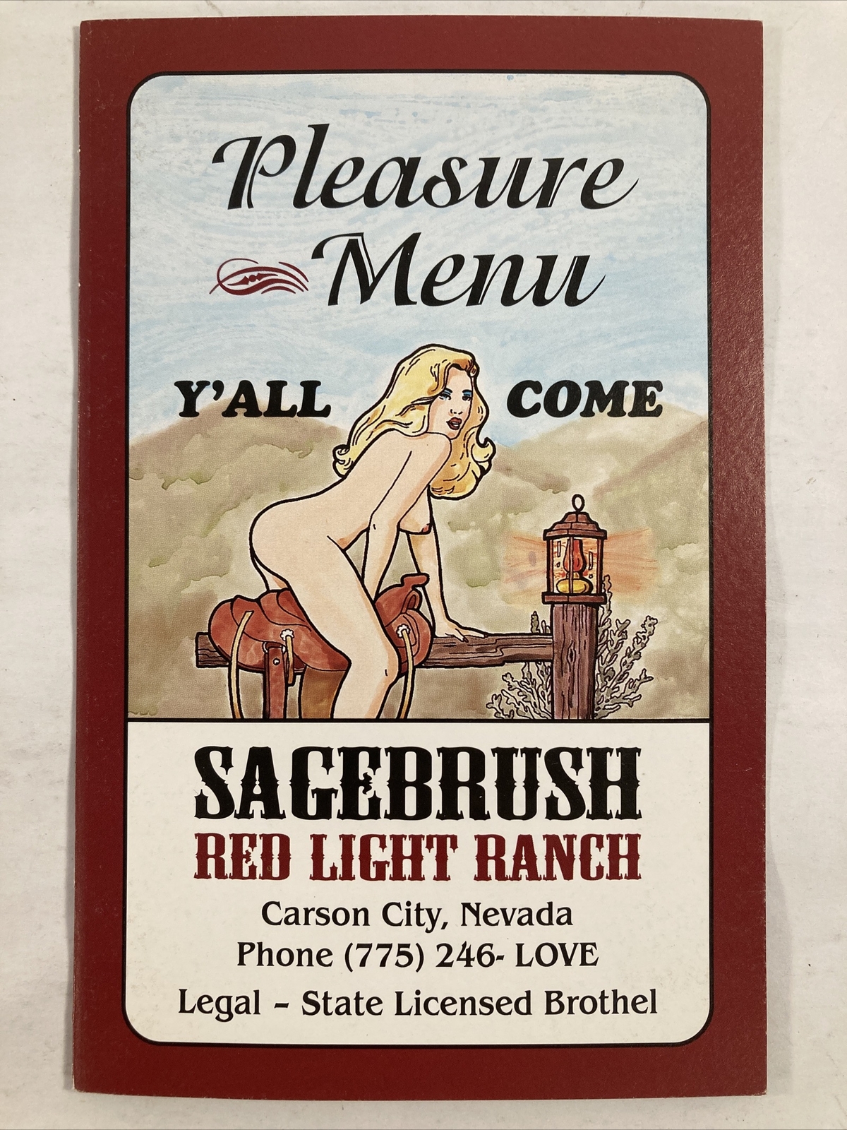 Sagebrush - Red Light Ranch - Pleasure Menu - Carson City, Nevada - Brothel