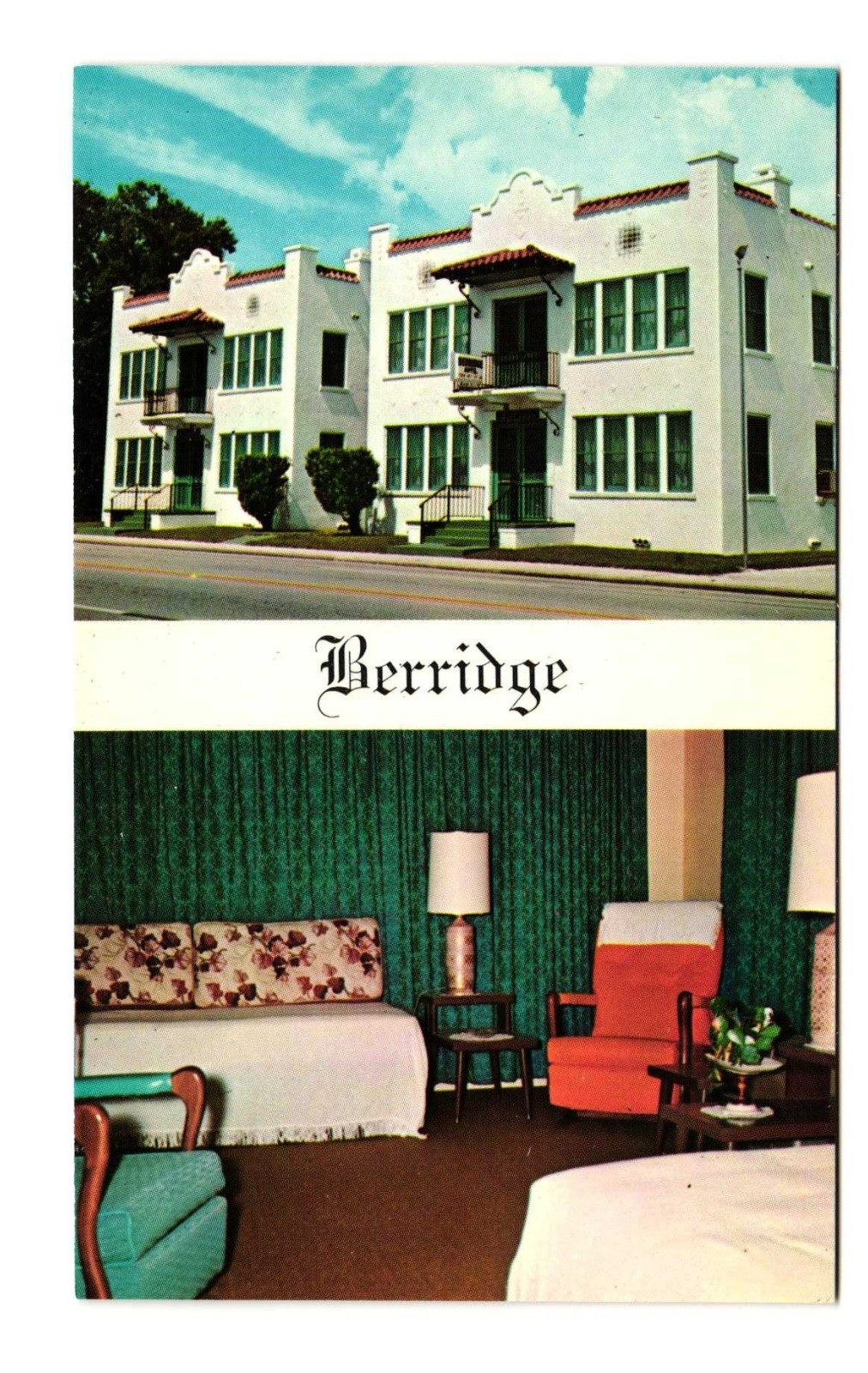 BERRIDGE apartments Bradenton FL vintage postcard unposted BERRIDGE apartments Bradenton FL vintage postcard unposted