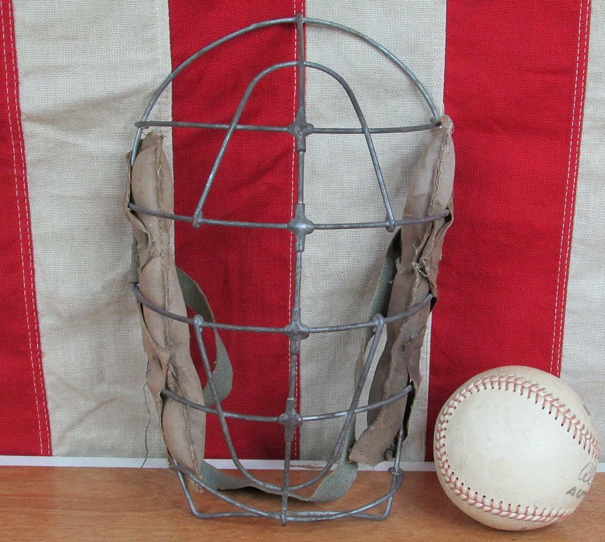 Vintage Antique Baseball Catchers Face Mask Unique Youth Size Rare Great Display