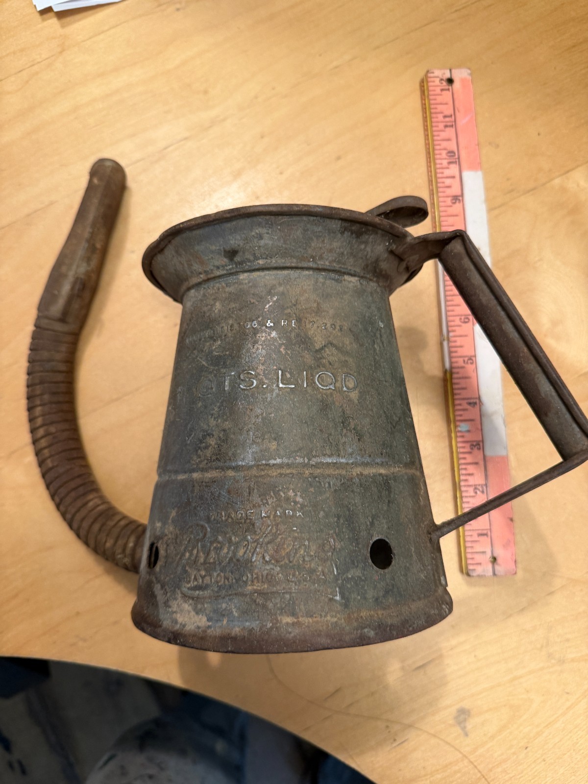 Antique Brookins Mfg Company Dayton Ohio 1 Qts.Liquid Oil Can Vintage Petrolania Antique Brookins Mfg Company Dayton Ohio 1 Qts.Liquid Oil Can Vintage Petrolania