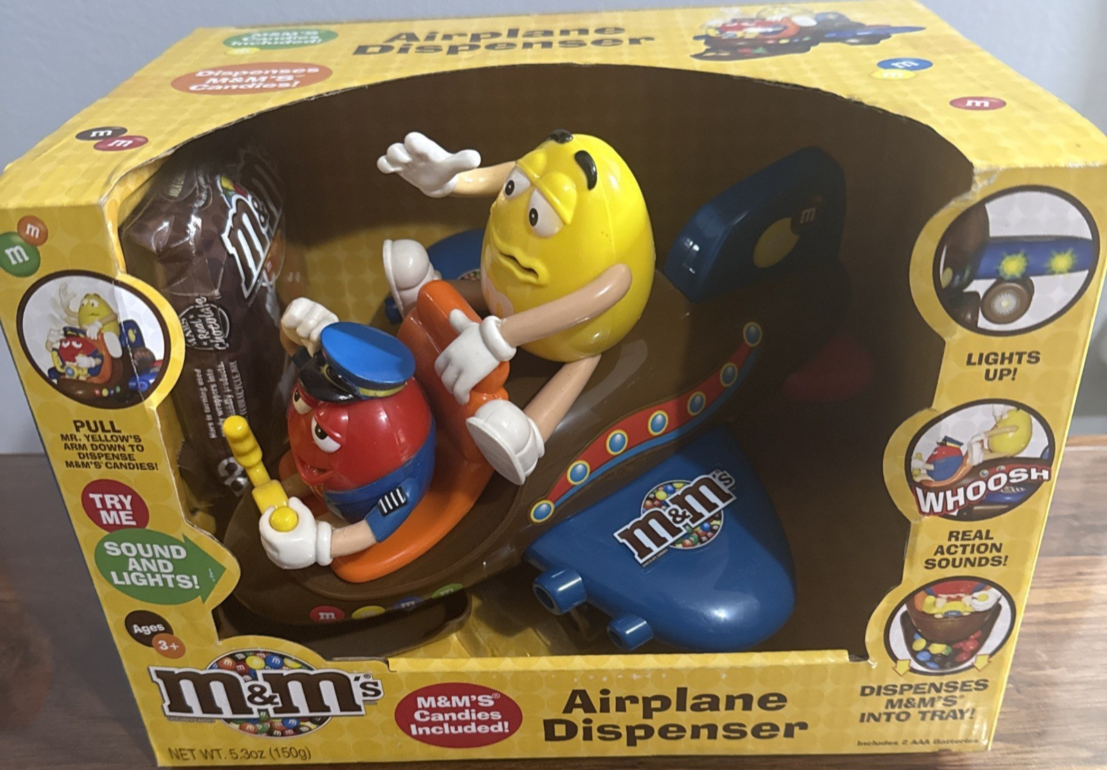 M&M\'s Airplane Candy Dispenser with Sounds & Lights 2012 New and sealed in box M&M\'s Airplane Candy Dispenser with Sounds & Lights 2012 New and sealed in box