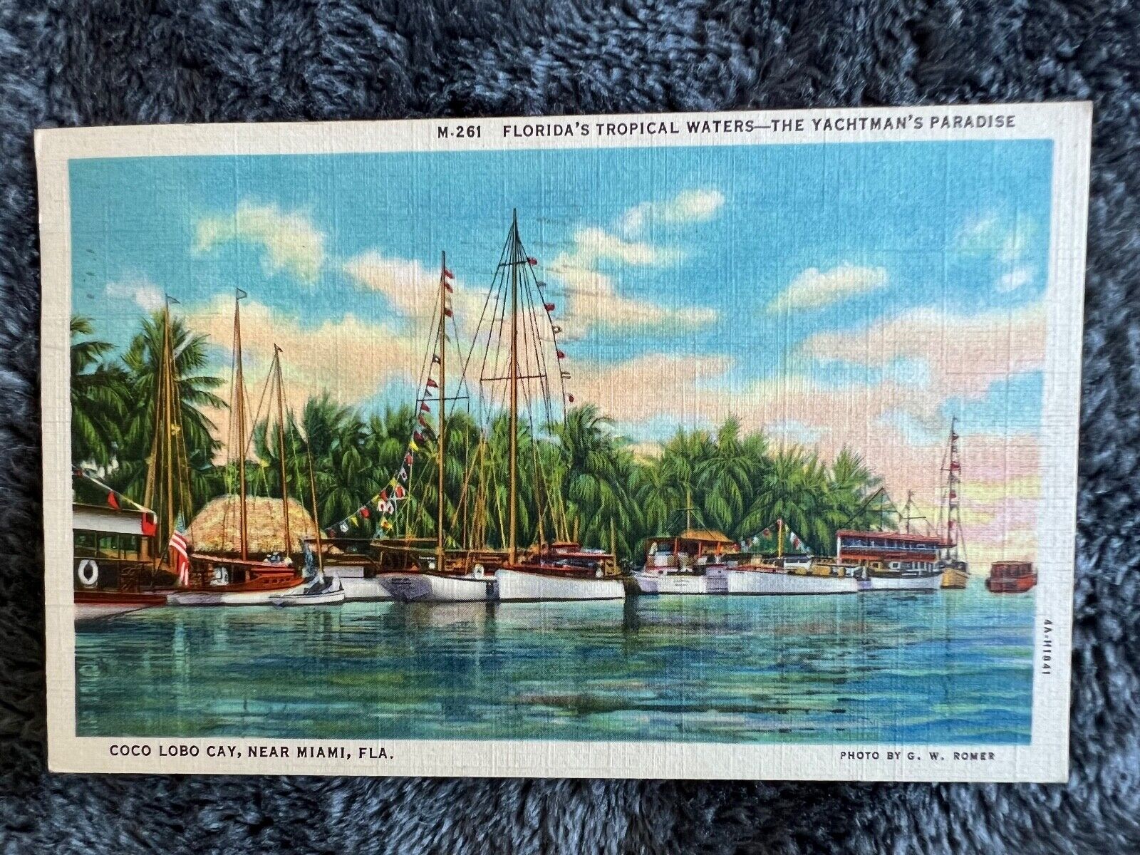 Coco Lobo Bay Near Miami, Fla. The Yachtman's Paradise Curt Teich Postcard