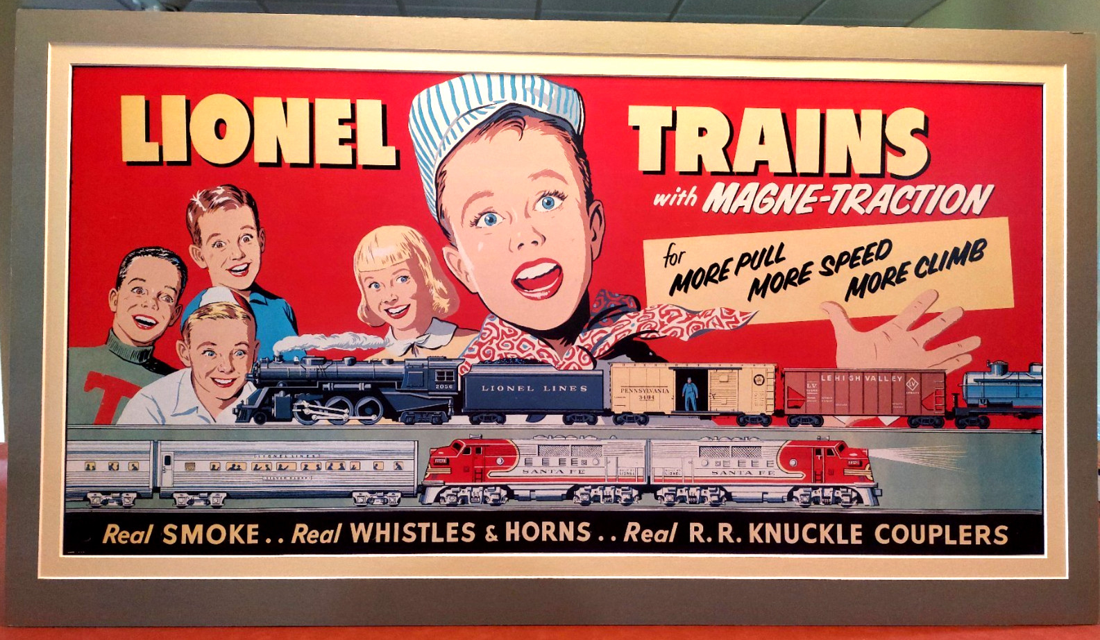Lionel Trains ~ 1950's Dealer Poster (TCA 1982) Fully Mounted /  