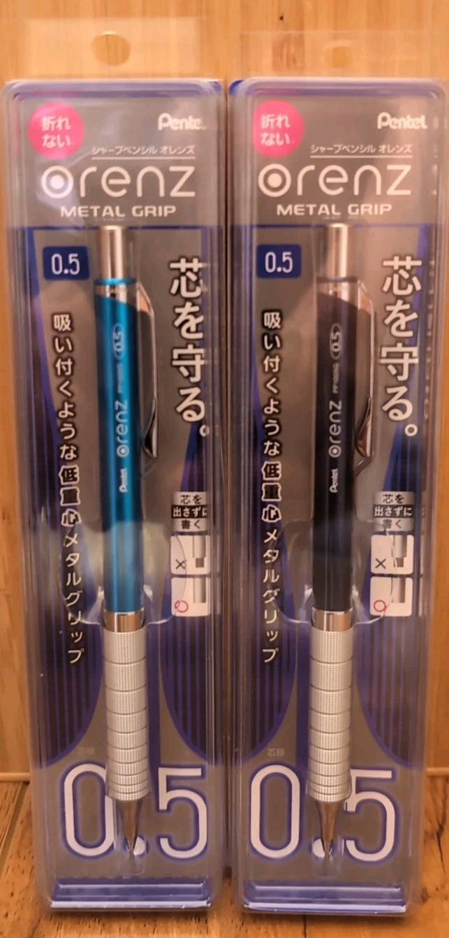 2 x Pentel Orenz Metal Grip 0.5mm Mechanical Pencils XPP1005G2-C/S Made In Japan 2 x Pentel Orenz Metal Grip 0.5mm Mechanical Pencils XPP1005G2-C/S Made In Japan