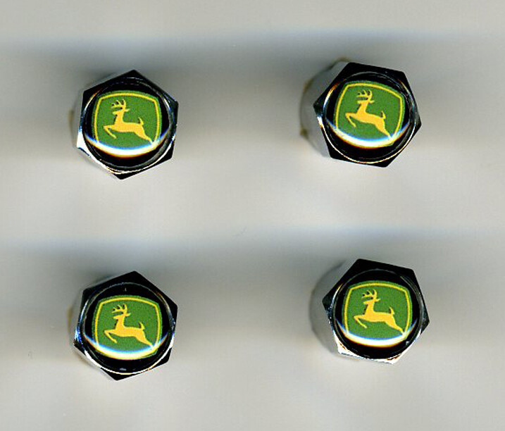 John Deere 4 Chrome Plated Brass Tire Valve Caps Car Bike Golf Carts John Deere John Deere 4 Chrome Plated Brass Tire Valve Caps Car Bike Golf Carts John Deere