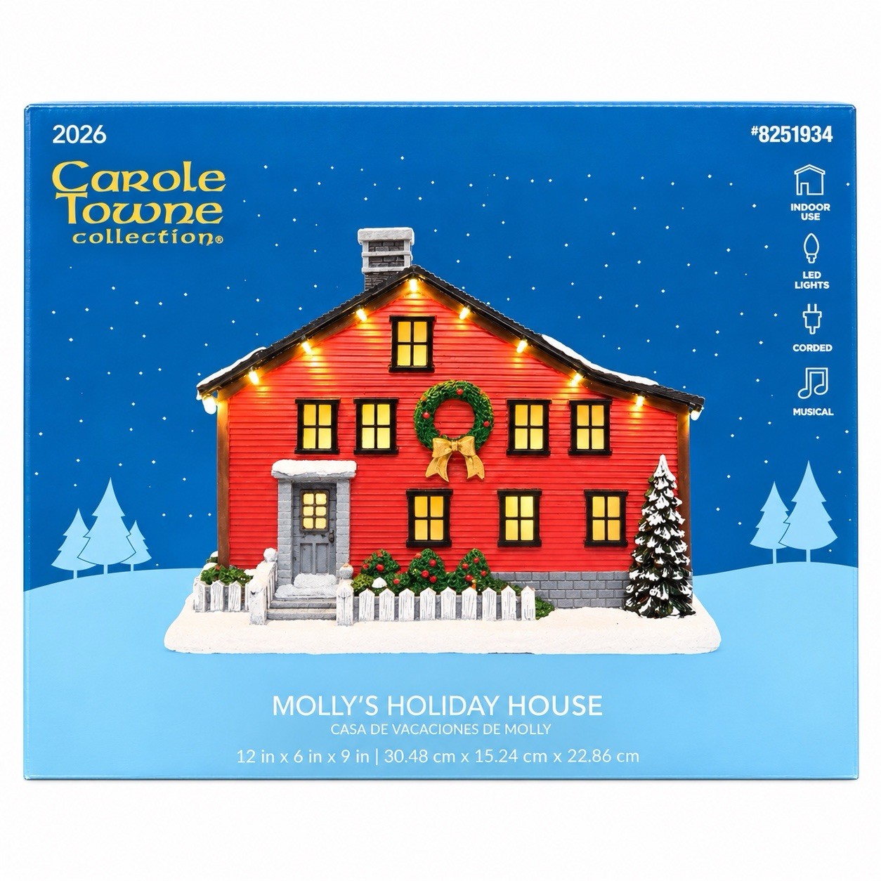 8251934 Carole Towne Molly\'s Holiday House Musical Christmas Village 2026