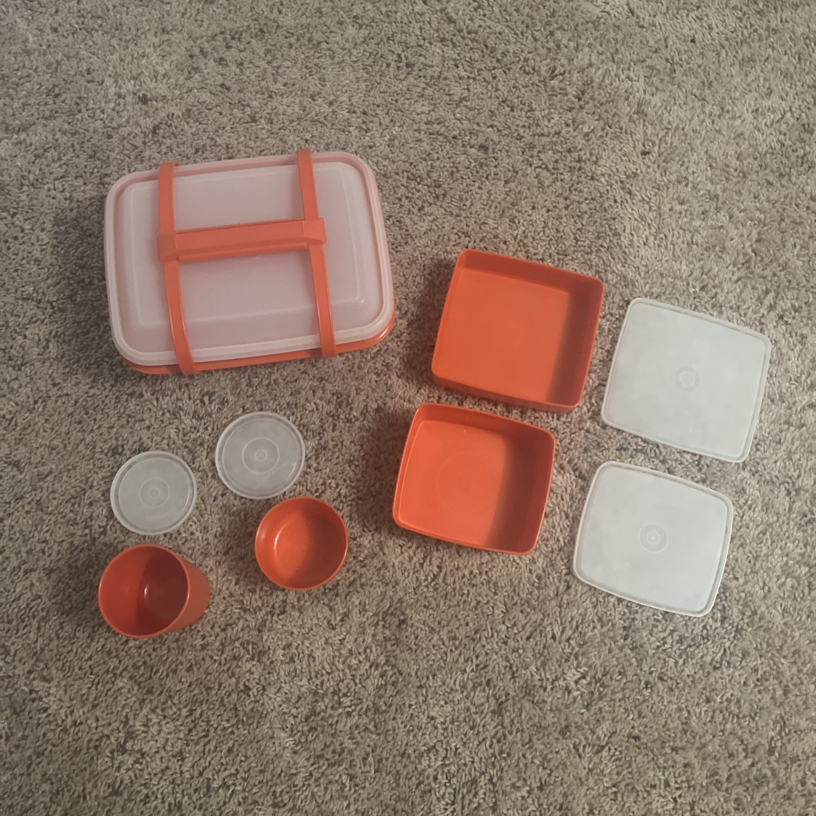 Vintage Tupperware Pak N Carry 5 Piece Matching Set Lunchbox Never Used Vintage Tupperware Pak N Carry 5 Piece Matching Set Lunchbox Never Used